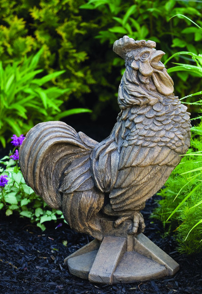 King Of The Roost - Rooster Cement Garden Statue